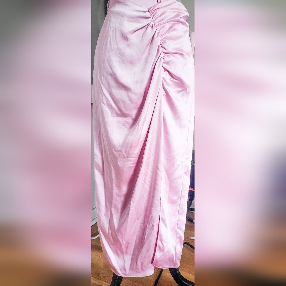 Faux Silk midi skirt